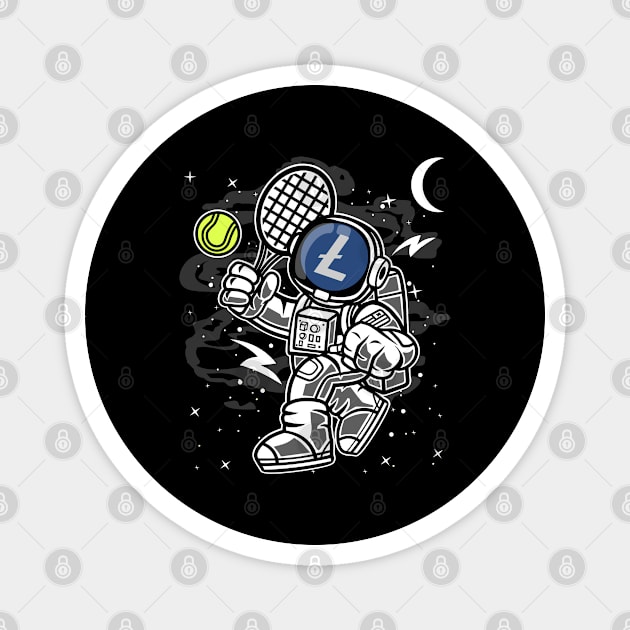 Astronaut Tennis Litecoin LTC Coin To The Moon Crypto Token Cryptocurrency Blockchain Wallet Birthday Gift For Men Women Kids Magnet by Thingking About